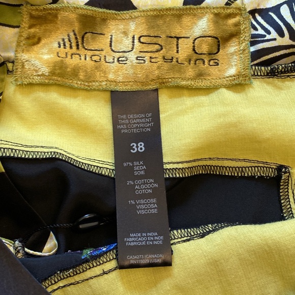 Vintage Custo Silk Dress with Asian Dragon Detail - size 2 - Picture 6 of 8